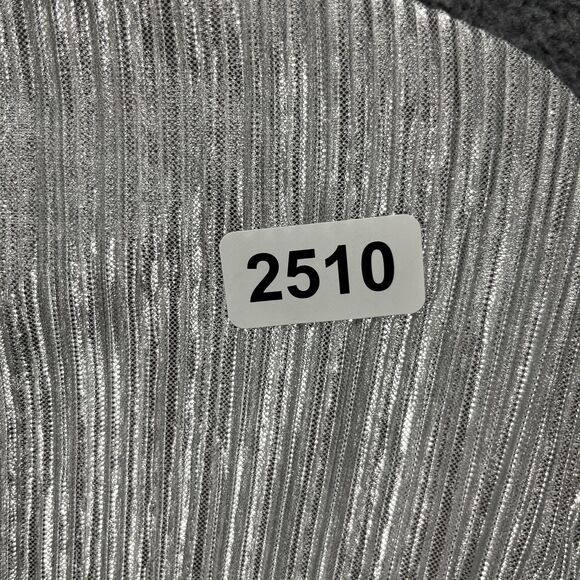 Silver Metallic Jacket Womens Full Zip Cuffed Made in Italy Light Thin Cardigan - Picture 14 of 14